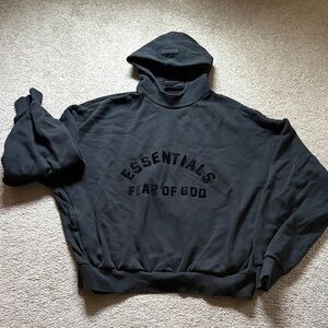 Fear of God Essentials Black Hoodie L